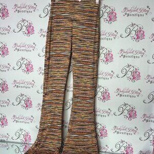 Stylewise pants flare bell bottoms orange yellow Stylish Multicolor flare leg